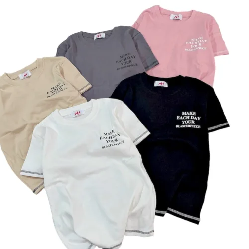 Áo Thun Nữ Cổ Tròn Baby Tee In Chữ Bên Ngực Mạc AH787