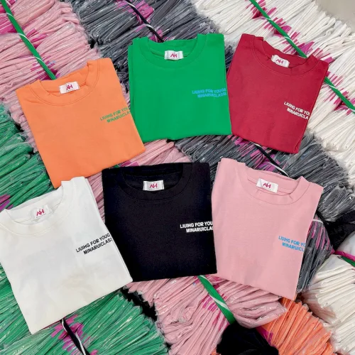 Áo Thun Nữ Cổ Tròn Baby Tee In Chữ Nhỏ Trước Sau Mạc AH787