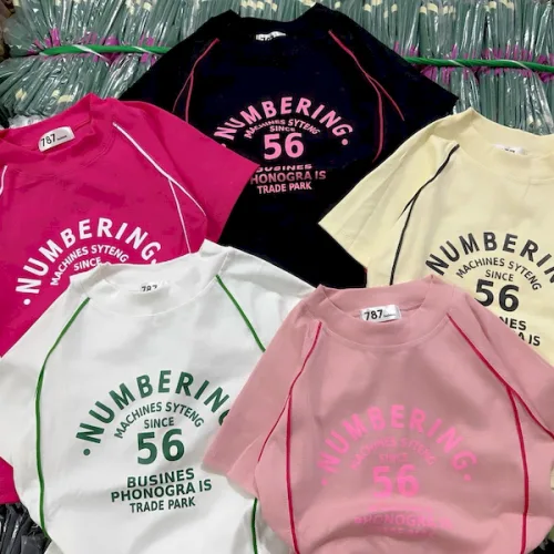 Áo Thun Nữ Cổ Tròn Baby Tee In Chữ Numbering Mạc AH787