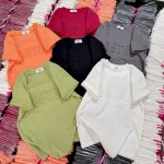 Áo Thun Nữ Cổ Tròn Baby Tee In Dập Nổi Chữ BOSTON Mạc AH787
