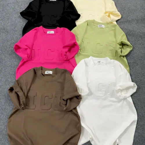 Áo Thun Nữ Cổ Tròn Baby Tee In Dập Nổi Chữ ICE Mạc AH787