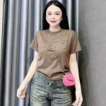 Áo Thun Nữ Cổ Tròn Baby Tee In Dập Nổi Chữ ICE Mạc AH787