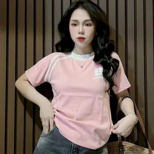 Áo Thun Nữ Cổ Tròn Baby Tee In Logo Ngực Chữ B Mạc AH787