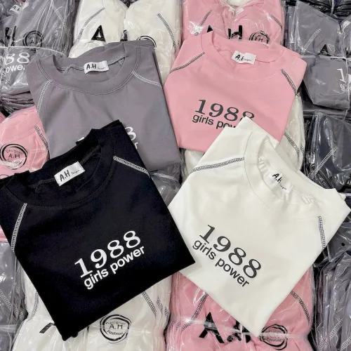 Áo Thun Nữ Cổ Tròn Baby Tee In Số 1988 Mạc AH787