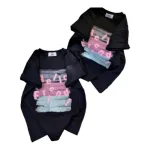 Áo thun nữ cổ tròn Baby Tee ôm body từ 35kg - 55kg in chữ hello friend