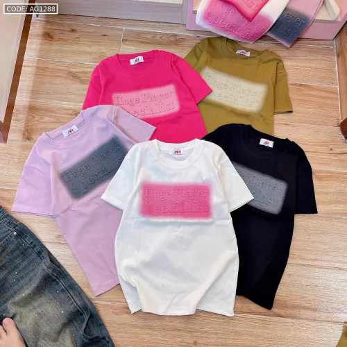 Áo thun nữ cổ tròn Baby Tee ôm body từ 35kg - 55kg in chữ nổi