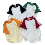 Áo Thun Nữ Cổ Tròn Baby Tee Tay Phối Màu In Hình Cún Mạc AH787