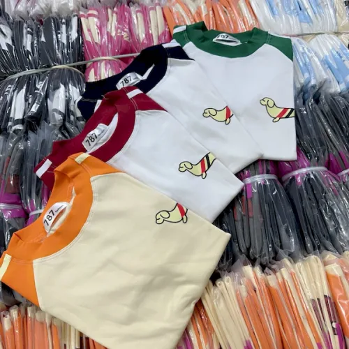 Áo Thun Nữ Cổ Tròn Baby Tee Tay Phối Màu In Hình Cún Mạc AH787