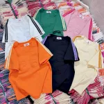 Áo Thun Nữ Cổ Tròn Baby Tee Tay Viền Sọc In Dập Nổi Chữ A Mạc AH787