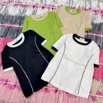Áo Thun Nữ Cổ Tròn Baby Tee Trơn Viền Sọc Eo Mạc AH787