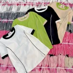 Áo Thun Nữ Cổ Tròn Baby Tee Trơn Viền Sọc Eo Mạc AH787