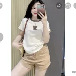 Áo Thun Nữ Cổ Tròn Baby Tee Viền Bo Màu In Chữ Gấu Mạc AH787