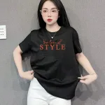 Áo Thun Nữ Cổ Tròn Form Đại In Chữ STYLE Size XL(65-85kg)