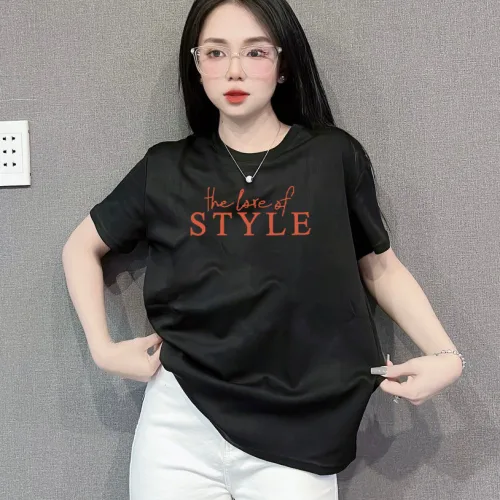Áo Thun Nữ Cổ Tròn Form Đại In Chữ STYLE Size XL(65-85kg)