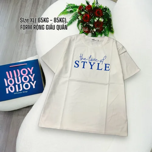 Áo Thun Nữ Cổ Tròn Form Đại In Chữ STYLE Size XL(65-85kg)