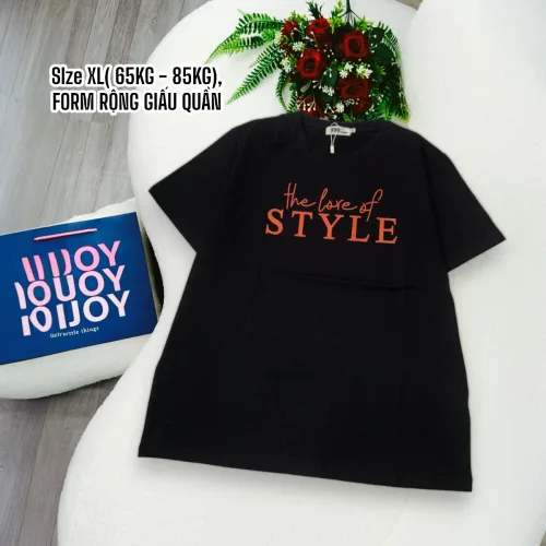 Áo Thun Nữ Cổ Tròn Form Đại In Chữ STYLE Size XL(65-85kg)