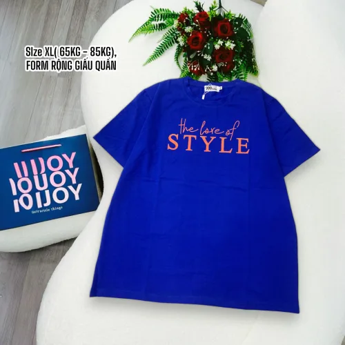 Áo Thun Nữ Cổ Tròn Form Đại In Chữ STYLE Size XL(65-85kg)