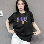 Áo Thun Nữ Cổ Tròn Form Đại In Chữ THINK Size XL(65-85kg)