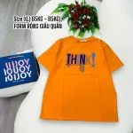 Áo Thun Nữ Cổ Tròn Form Đại In Chữ THINK Size XL(65-85kg)