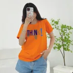 Áo Thun Nữ Cổ Tròn Form Đại In Chữ THINK Size XL(65-85kg)