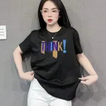 Áo Thun Nữ Cổ Tròn Form Đại In Chữ THINK Size XL(65-85kg)