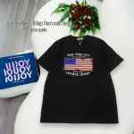 Áo Thun Nữ Cổ Tròn Form Đại In Hình Lá Cờ Mỹ Size XL(65-85kg)