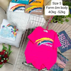 Áo Thun Nữ Cổ Tròn Form Ôm Body In Hình Size S(40-52kg)