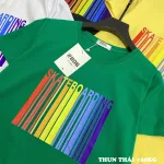 Áo thun nữ cổ tròn form suông in chữ màu