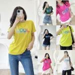 Áo thun nữ cổ tròn form suông in chữ Cool màu