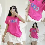 Áo thun nữ cổ tròn form suông in chữ Cool màu