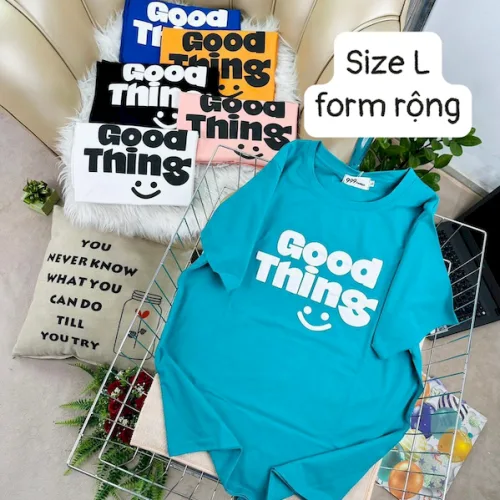 Áo Thun Nữ Cổ Tròn Form Rộng In Hình Size L(55-75kg)