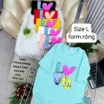 Áo Thun Nữ Cổ Tròn Form Rộng In Hình Size L(55-75kg)