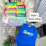 Áo Thun Nữ Cổ Tròn Form Rộng In Hình Size L(55-75kg)