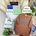 Áo Thun Nữ Cổ Tròn Form Rộng In Hình Size L(55-75kg)