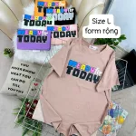 Áo Thun Nữ Cổ Tròn Form Rộng In Hình Size L(55-75kg)