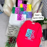 Áo Thun Nữ Cổ Tròn Form Rộng In Hình Size L(55-75kg)