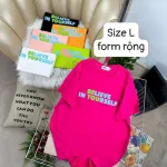 Áo Thun Nữ Cổ Tròn Form Rộng In Hình Size L(55-75kg)