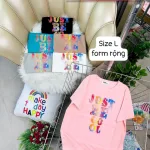 Áo Thun Nữ Cổ Tròn Form Rộng In Hình Size L(55-75kg)