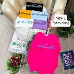 Áo Thun Nữ Cổ Tròn Form Rộng In Hình Size L(55-75kg)