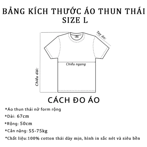 Áo Thun Nữ Cổ Tròn Form Rộng In Hình Size L(55-75kg)
