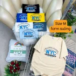 Áo Thun Nữ Cổ Tròn Form Suông Ôm In Hình Size M(40-60kg)