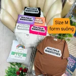 Áo Thun Nữ Cổ Tròn Form Suông Ôm In Hình Size M(40-60kg)