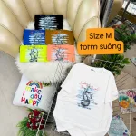 Áo Thun Nữ Cổ Tròn Form Suông Ôm In Hình Size M(40-60kg)