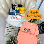 Áo Thun Nữ Cổ Tròn Form Suông Ôm In Hình Size M(40-60kg)