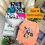 Áo Thun Nữ Cổ Tròn Form Suông Ôm In Hình Size M(40-60kg)
