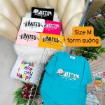 Áo Thun Nữ Cổ Tròn Form Suông Ôm In Hình Size M(40-60kg)