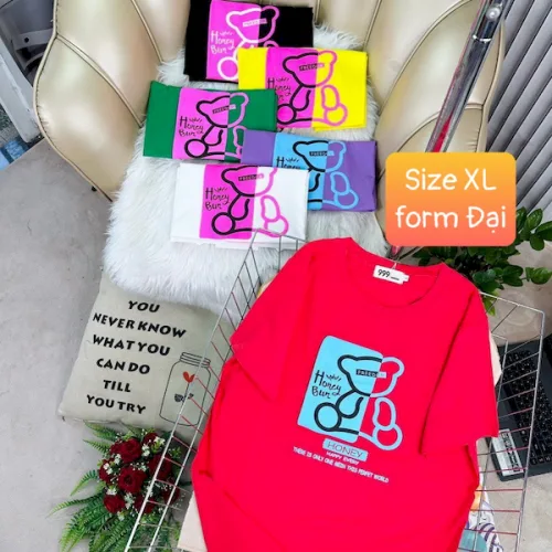 Áo Thun Nữ Cổ Tròn Form Đại In Hình Size XL(65-85kg)