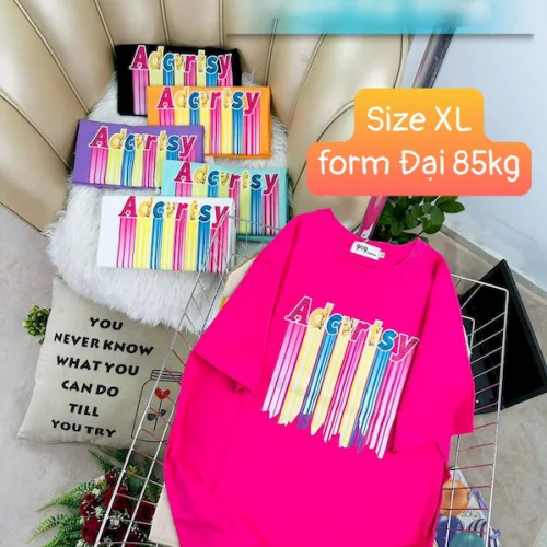 Áo Thun Nữ Cổ Tròn Form Đại In Hình Size XL(65-85kg)