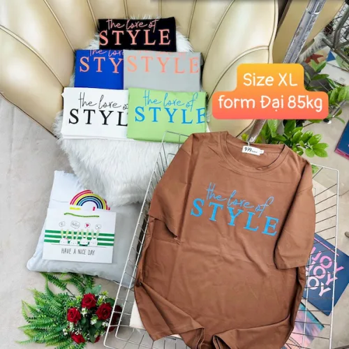 Áo Thun Nữ Cổ Tròn Form Đại In Hình Size XL(65-85kg)