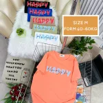 Áo Thun Nữ Cổ Tròn Form Vừa In Chữ Happy Size M(40-60kg)